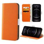 For iPhone 12 / 12 Pro Candy Color Litchi Texture Leather Phone Case(Orange)