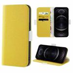 For iPhone 12 / 12 Pro Candy Color Litchi Texture Leather Phone Case(Yellow)