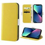 For iPhone 13 mini Candy Color Litchi Texture Leather Phone Case (Yellow)