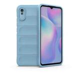 For Xiaomi Redmi 9A Magic Shield TPU + Flannel Phone Case(Light Blue)