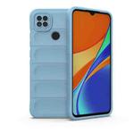 For Xiaomi Redmi 9C Magic Shield TPU + Flannel Phone Case(Light Blue)