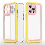 Bright Skin Feel PC + TPU Protective Phone Case For iPhone 13 Pro Max(Pink+Yellow)