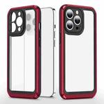 Bright Skin Feel PC + TPU Protective Phone Case For iPhone 13 Pro Max(Black+Red)