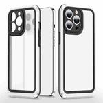 Bright Skin Feel PC + TPU Protective Phone Case For iPhone 13 Pro Max(Black+White)
