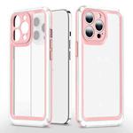 Bright Skin Feel PC + TPU Protective Phone Case For iPhone 13 Pro(Pink+White)