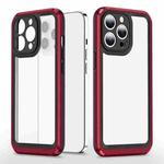 Bright Skin Feel PC + TPU Protective Phone Case For iPhone 13 Pro(Black+Red)