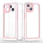 Bright Skin Feel PC + TPU Protective Phone Case For iPhone 13(Pink+White)