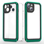 Bright Skin Feel PC + TPU Protective Phone Case For iPhone 13(Black+Dark Green)