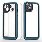Bright Skin Feel PC + TPU Protective Phone Case For iPhone 13(Black+Blue)