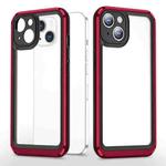 Bright Skin Feel PC + TPU Protective Phone Case For iPhone 13 mini(Black+Red)