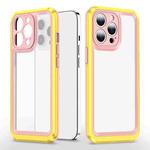 Bright Skin Feel PC + TPU Protective Phone Case For iPhone 12 Pro Max(Pink+Yellow)