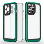 Bright Skin Feel PC + TPU Protective Phone Case For iPhone 12 Pro Max(Black+Dark Green)