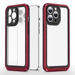 Bright Skin Feel PC + TPU Protective Phone Case For iPhone 12 Pro(Black+Red)