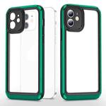Bright Skin Feel PC + TPU Protective Phone Case For iPhone 12(Black+Dark Green)