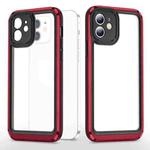 Bright Skin Feel PC + TPU Protective Phone Case For iPhone 12(Black+Red)