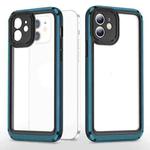 Bright Skin Feel PC + TPU Protective Phone Case For iPhone 12(Black+Blue)