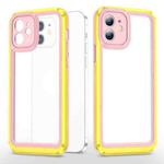 Bright Skin Feel PC + TPU Protective Phone Case For iPhone 11(Pink+Yellow)