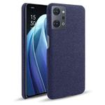 For OPPO Reno7 A Cloth Coated Hard Plastic Phone Case(Blue)
