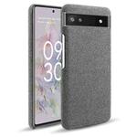 For Google Pixel 6a Cloth Coated Hard Plastic Phone Case(Grey)