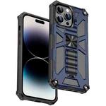 For iPhone 14 Pro Armor Shockproof TPU + PC Magnetic Protective Phone Case with Holder(Blue)