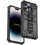 For iPhone 14 Pro Armor Shockproof TPU + PC Magnetic Protective Phone Case with Holder(Black)