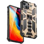 For iPhone 14 Plus Armor Shockproof TPU + PC Magnetic Protective Phone Case with Holder (Gold)