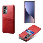 For Xiaomi 12 Lite Eurasian Dual Card Slots Calf Texture PC Leather Phone Case(Red)