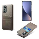 For Xiaomi 12 Lite Eurasian Dual Card Slots Calf Texture PC Leather Phone Case(Grey)