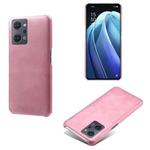 For OPPO Reno7 A Calf Texture PC + PU Phone Case(Pink)