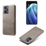 For OPPO Reno7 A Calf Texture PC + PU Phone Case(Grey)