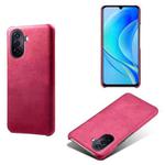For Huawei Enjoy 50 Calf Texture PC + PU Phone Case(Rose Red)