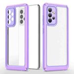 For Samsung Galaxy A52 5G / 4G Bright Skin Feel PC + TPU Protective Phone Case(Purple+Purple)