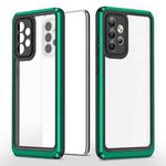 For Samsung Galaxy A52 5G / 4G Bright Skin Feel PC + TPU Protective Phone Case(Black+Dark Green)