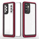 For Samsung Galaxy A52 5G / 4G Bright Skin Feel PC + TPU Protective Phone Case(Black+Red)