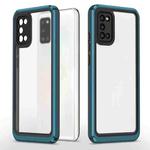 For Samsung Galaxy A02s / A03s / A02 Bright Skin Feel PC + TPU Protective Phone Case(Black+Blue)