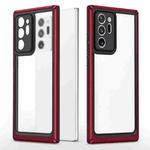 For Samsung Galaxy Note20 Ultra Bright Skin Feel PC + TPU Protective Phone Case(Black+Red)