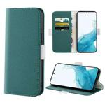For Samsung Galaxy S22 5G Candy Color Litchi Texture Leather Phone Case(Dark Green)