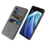 For OPPO Reno7 A Cloth Coated Hard Plastic Card Slots Phone Case(Grey)