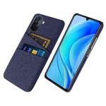 For Huawei Enjoy 50 Cloth Coated Hard Plastic Card Slots Phone Case(Blue)
