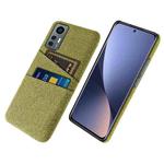 For Xiaomi 12 Lite Eurasian Cloth Coated Hard Plastic Card Slots Phone Case(Yellow)