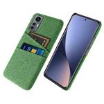 For Xiaomi 12 Lite Eurasian Cloth Coated Hard Plastic Card Slots Phone Case(Green)