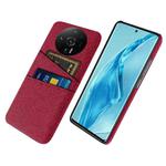 For Xiaomi 12S Ultra Cloth Coated Hard Plastic Card Slots Phone Case(Red)