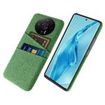 For Xiaomi 12S Ultra Cloth Coated Hard Plastic Card Slots Phone Case(Green)