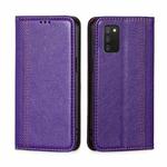 For Samsung Galaxy A03s US Version 165.85mm Grid Texture Magnetic Flip Leather Phone Case(Purple)