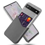 For Google Pixel 6a Cloth Texture Card Slot PC Leather Phone Case(Grey)