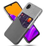 For Samsung Galaxy Xcover6 Pro Cloth Texture Card Slot PC Leather Phone Case(Grey)