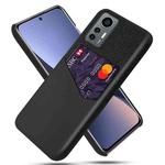 For Xiaomi 12 Lite Eurasian Cloth Texture Card Slot PC Leather Phone Case(Black)