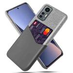 For Xiaomi 12 Lite Eurasian Cloth Texture Card Slot PC Leather Phone Case(Grey)