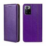 For Xiaomi Redmi Note 10 Pro 5G China Grid Texture Magnetic Flip Leather Phone Case(Purple)