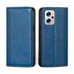 For Xiaomi Redmi Note 11T Pro 5G/Note 11T Pro+ 5G Grid Texture Magnetic Flip Leather Phone Case(Blue)